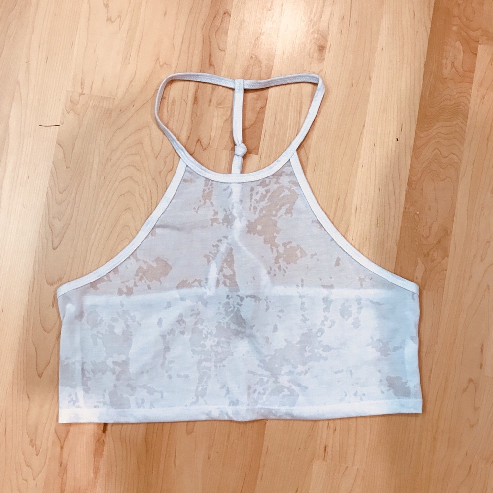 White see-through crop top
